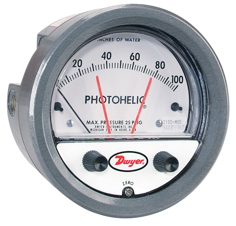 Электроконтактный манометр давления воздуха и газа Dwyer Photohelic 3000MR/3000MRS