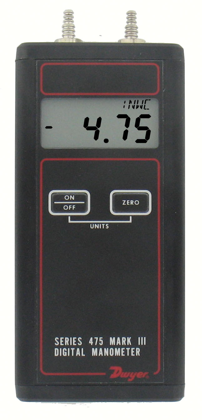 Переносной цифровой манометр давления воздуха и газа DWYER 475-FM MARK III