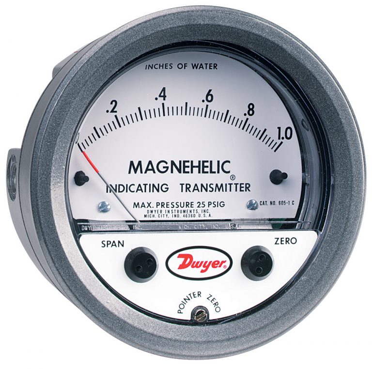 Дифференциальный датчик перепада давления воздуха и газа 4-20 мА Dwyer MAGNEHELIC 605
