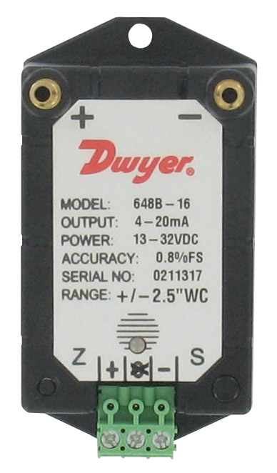 Дифференциальный датчик перепада давления воздуха и газа Dwyer 648B/648С