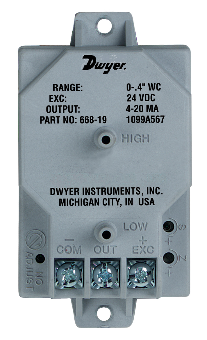 Компактный дифференциальный датчик перепада давления воздуха и газа Dwyer 668