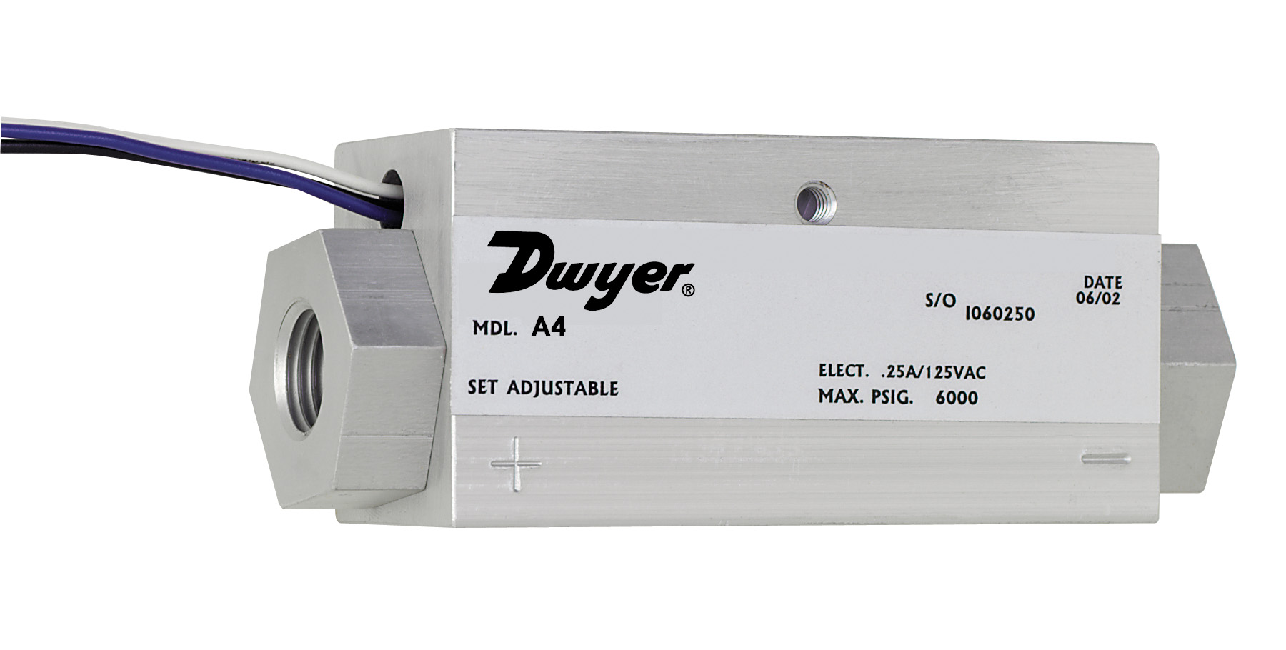 Дифференциальное реле перепада давления для воздуха и газа SPDT Dwyer A4