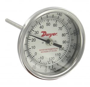 Биметаллический термометр из нержавеющей стали от -20 до 550°С Dwyer BT