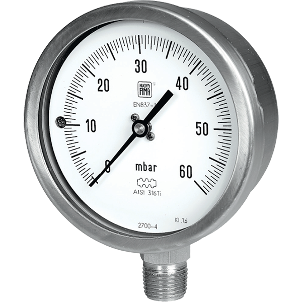 Диафрагменный манометр давления воздуха и газа NUOVA FIMA MN9/N DN100