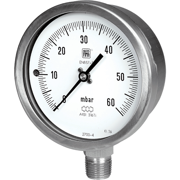 Диафрагменный манометр давления газа и воздуха NUOVA FIMA MN9/18 DN100-150
